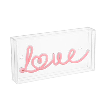 Love Contemporary Glam Acrylic Box USB Operated LED Neon Light - JONATHAN Y